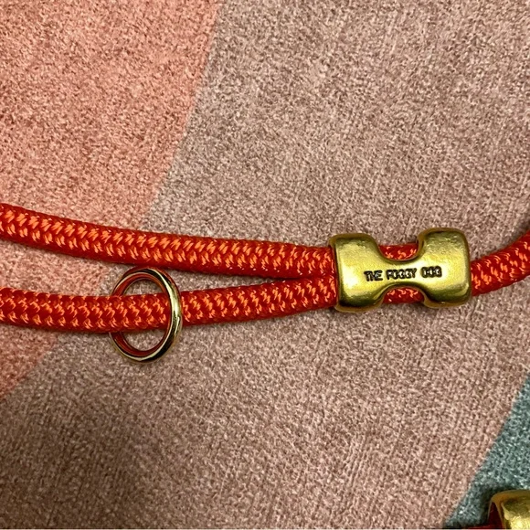 Chic orange and Gold dog leash - Picture 3 of 3